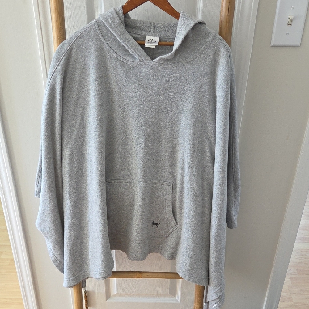 The Black Dog Poncho Swearshirt Hoodie Kangaroo Pocket OS Gray